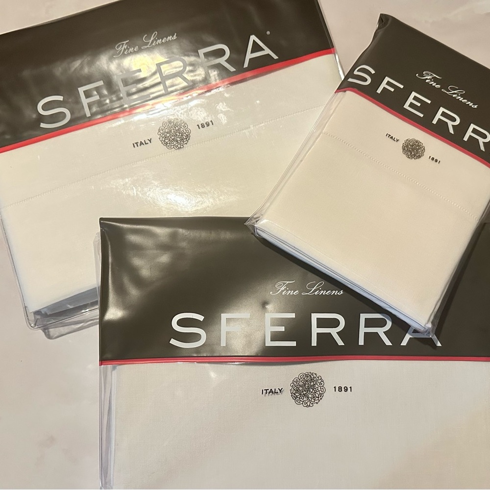SFERRA Fine Linens Cream Bedding Set- Classico 1599